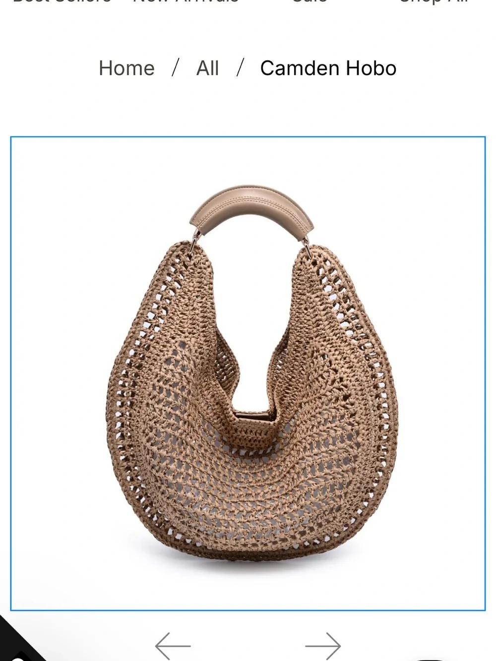 NWT ANTHROPOLOGIE URBAN EXPRESSIONS STRAW CAMDEN HOBO $98